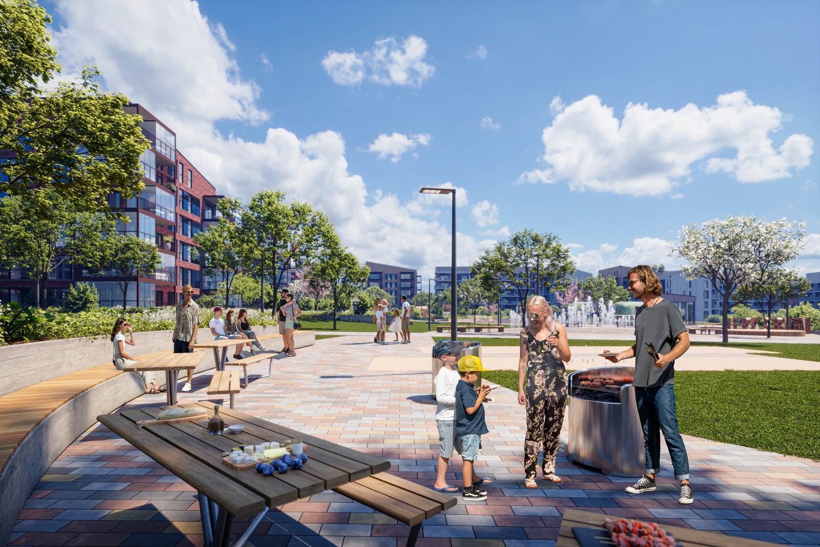 Illustrasjon av Verksparken - grill området Galleribilde