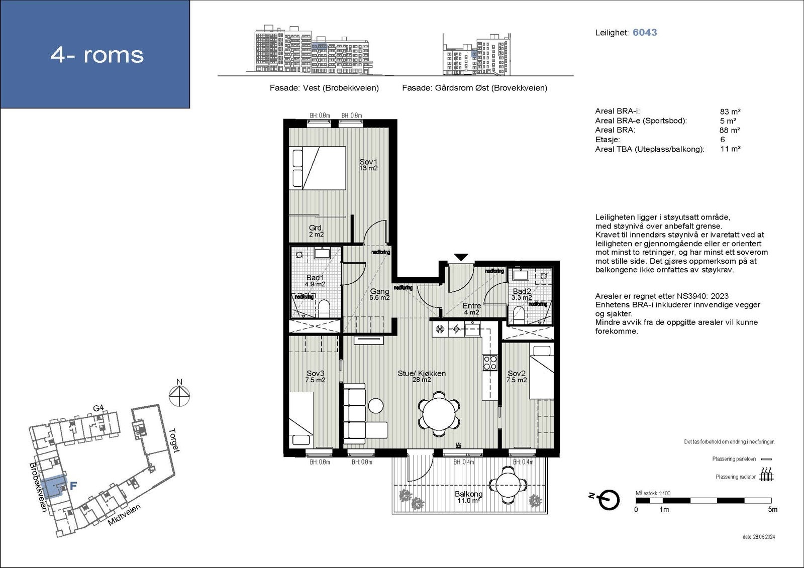 Plantegning leilighet 6043 Galleribilde