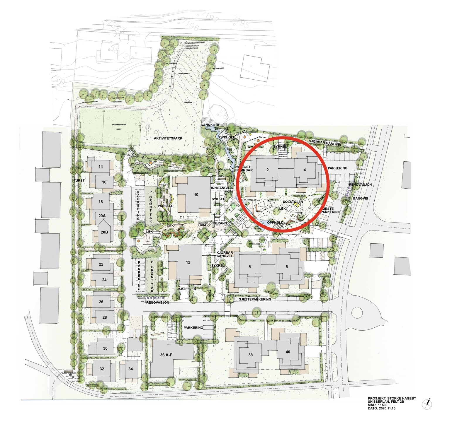 Bærefjellveien 2 og 4 er det nest siste byggetrinnet i Stokke Hageby Galleribilde