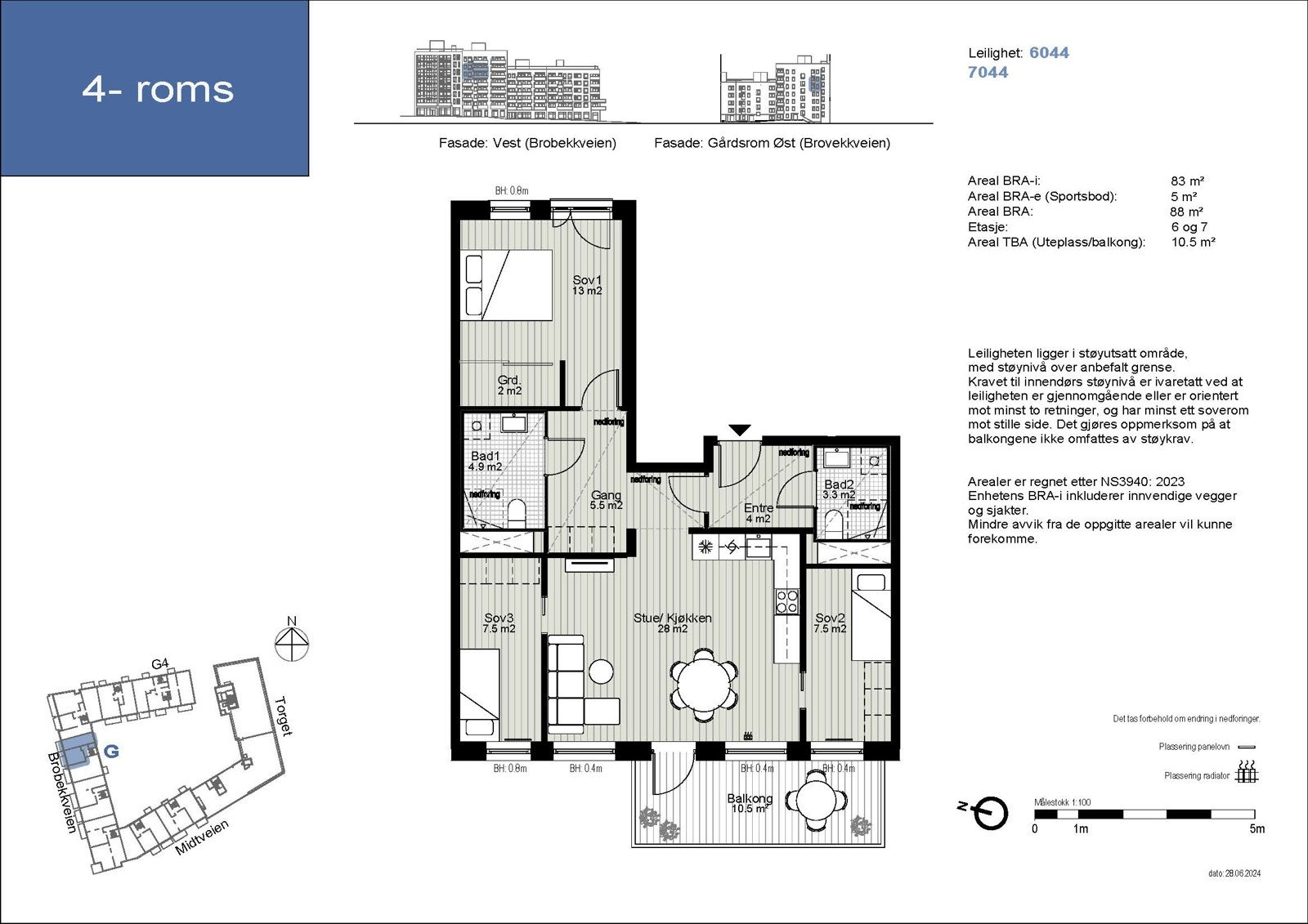 Plantegning leilighet 7044 Galleribilde