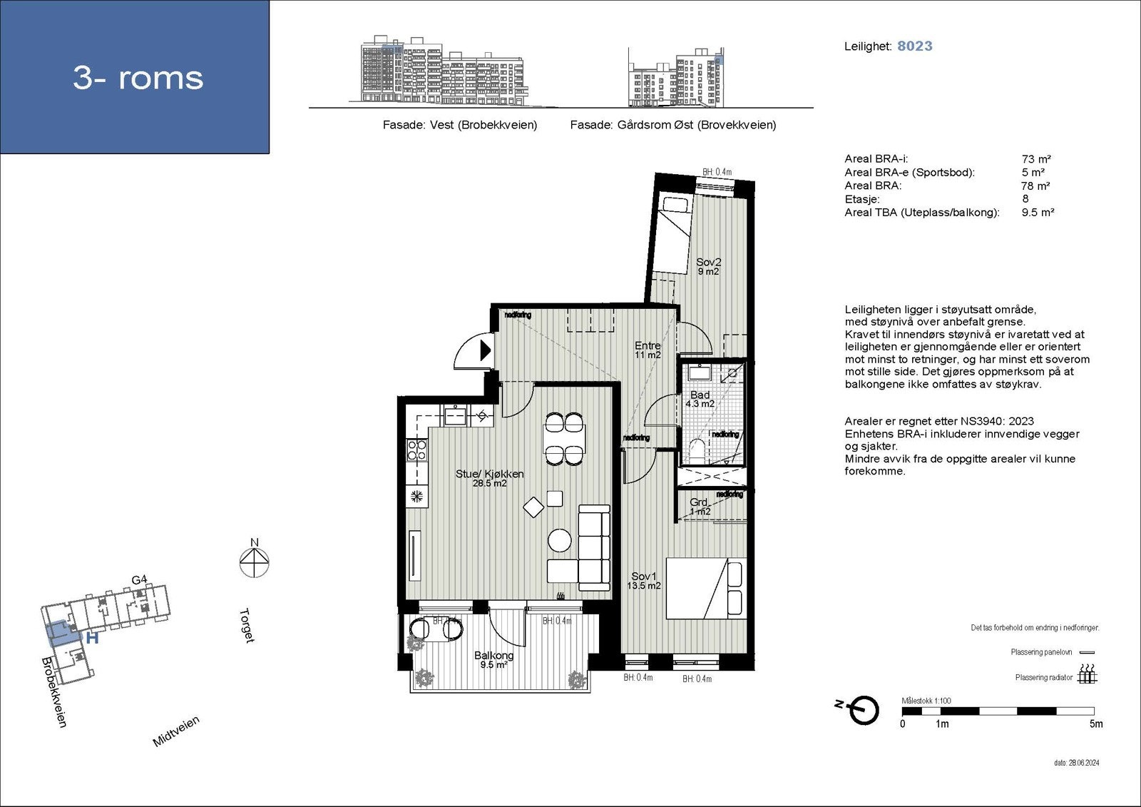 Plantegning leilighet 8023 Galleribilde