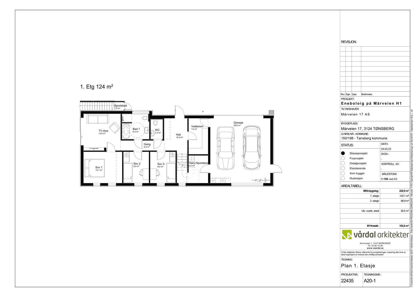 Plantegning 1. etasje Galleribilde