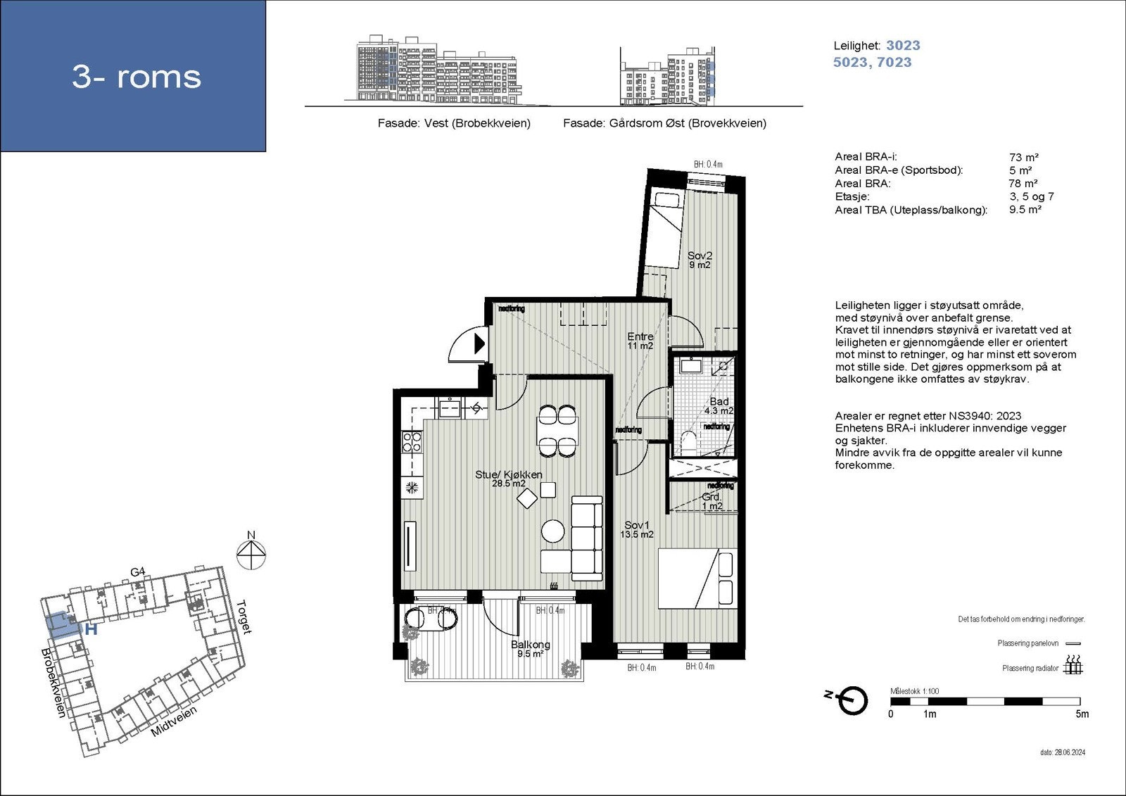 Plantegning leilighet 7023 Galleribilde