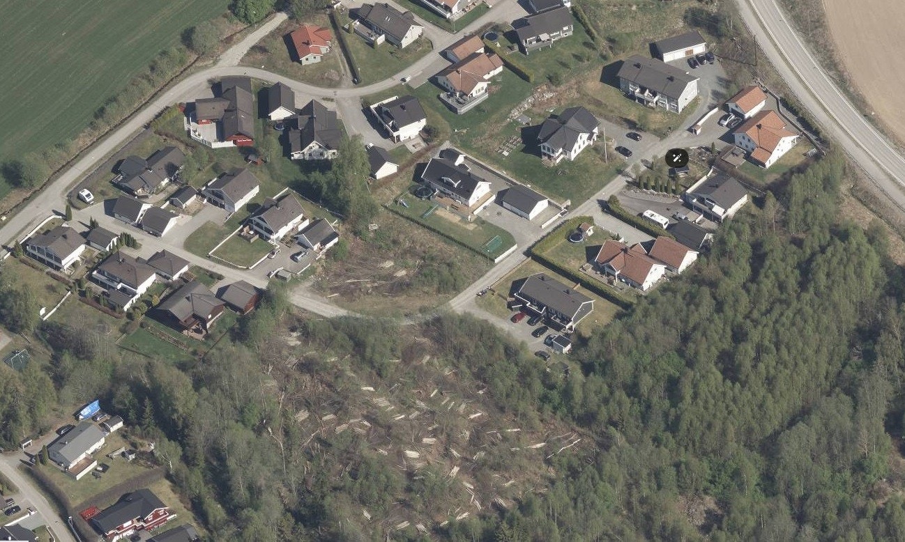 Skråfoto tomter Galleribilde