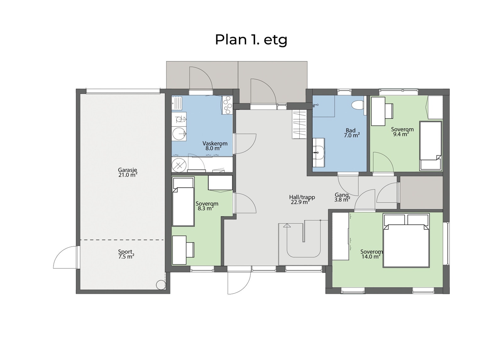 Planteikning 1. etg. Galleribilde