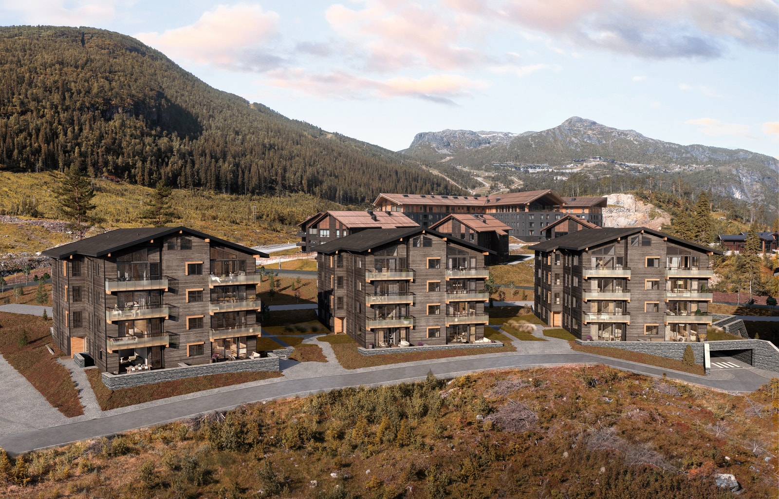 Syd/østsiden av bygget med Fyri i bakgrunnen. Illustrasjon: Avvik kan forekomme Galleribilde