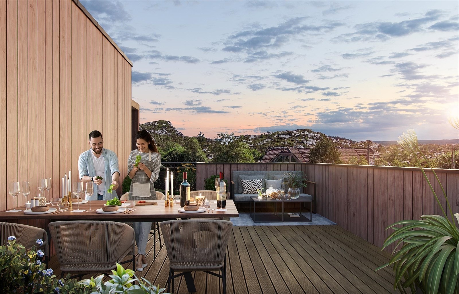 Fine uteområder med fin utsikt og gode solfohold. Galleribilde