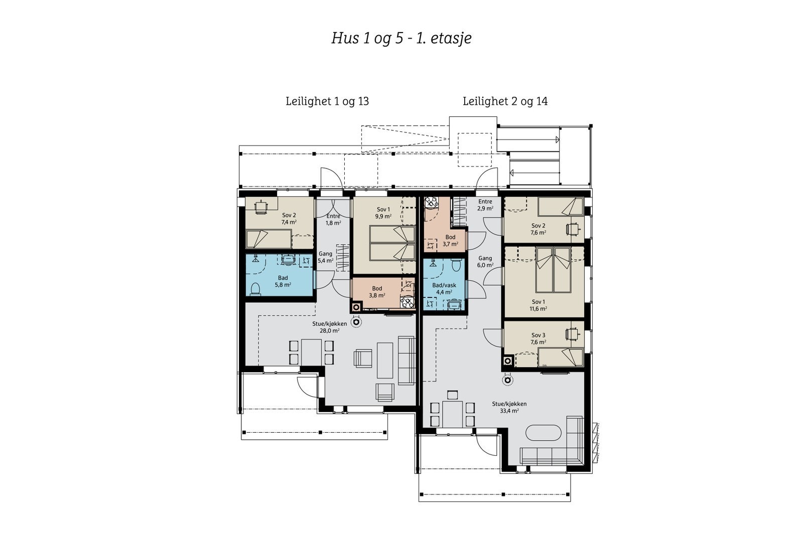 Plantegning bygg 5 - 1.etg Galleribilde