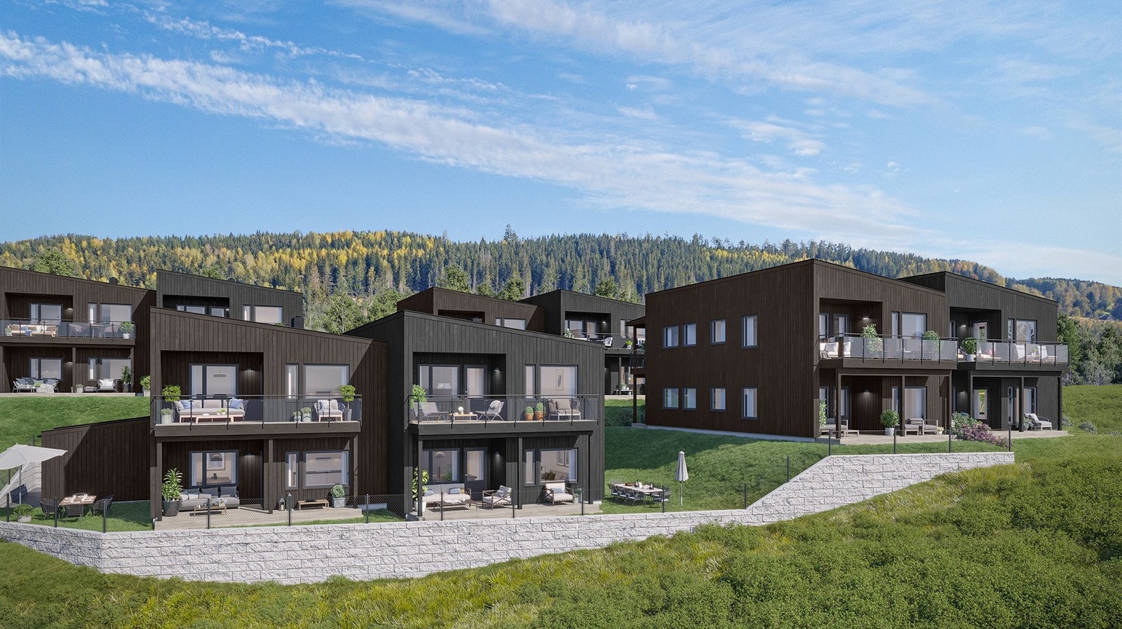 Lekre leiligheter med solrik beliggenhet! (illustrasjon av bygg 5 og 4) Galleribilde