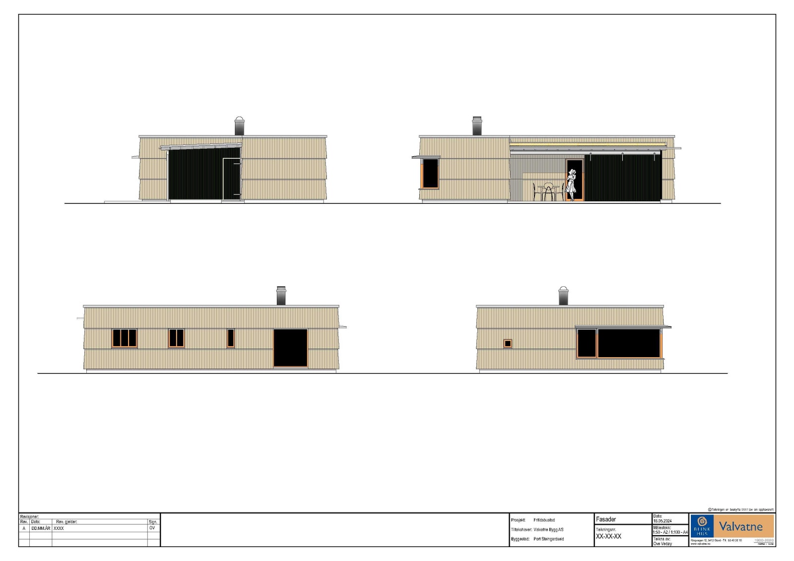 Fasadeteikning grunnmodell Galleribilde