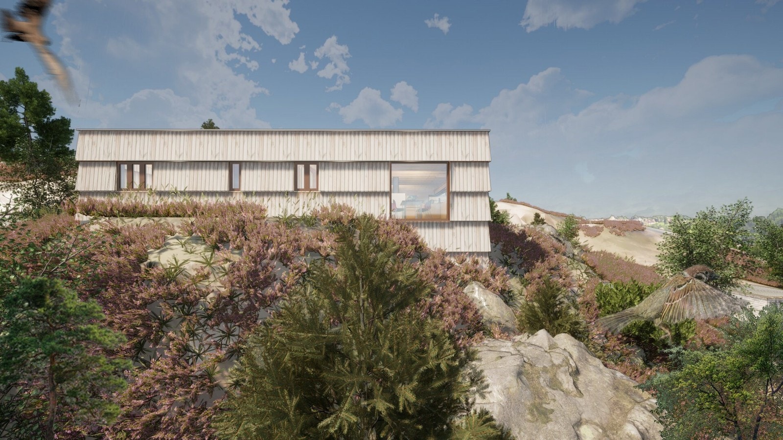 Moderne fasade. Illustrasjonfoto Galleribilde