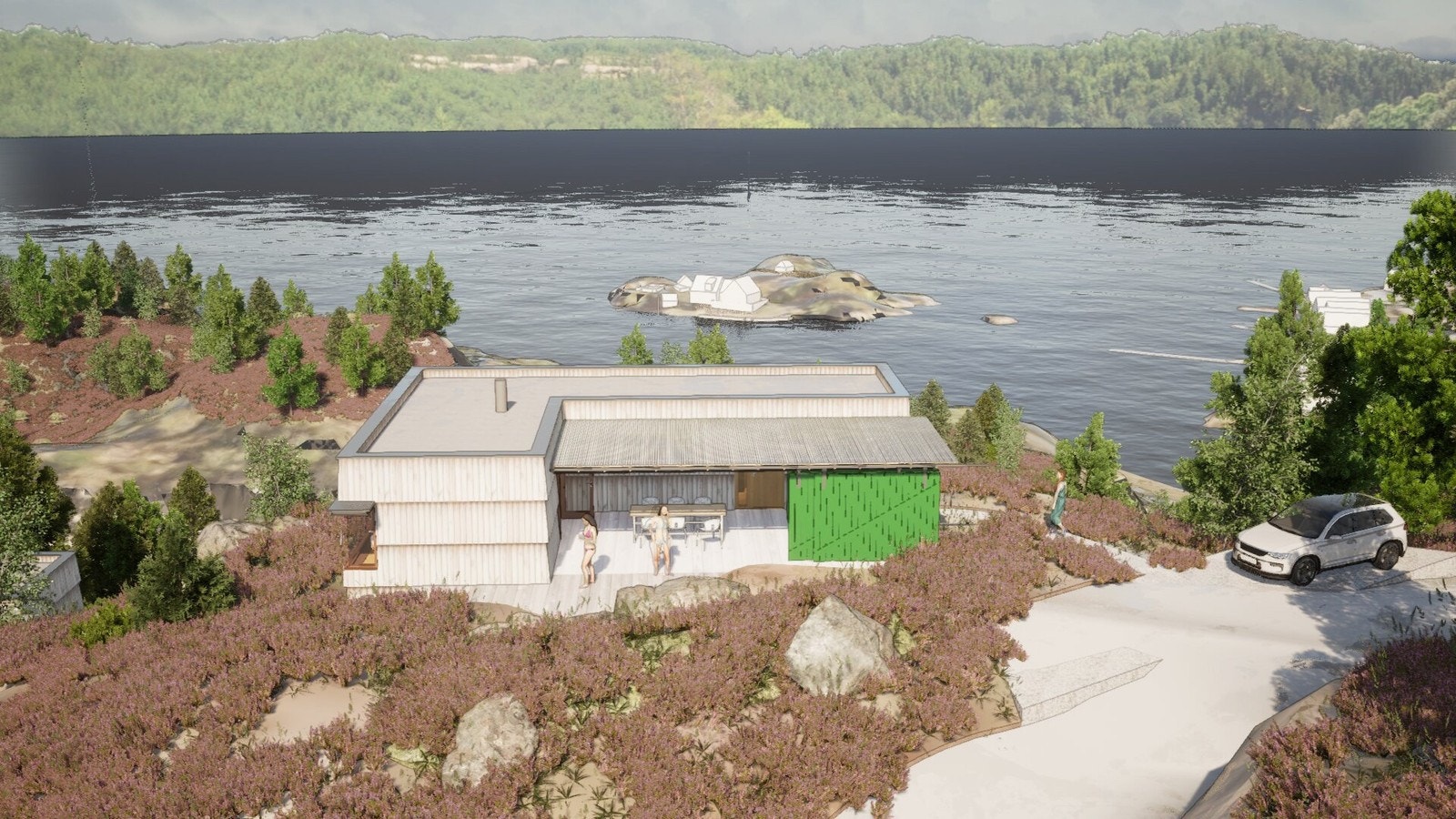 Delvis overbygd atrium. Illustrasjonfoto Galleribilde