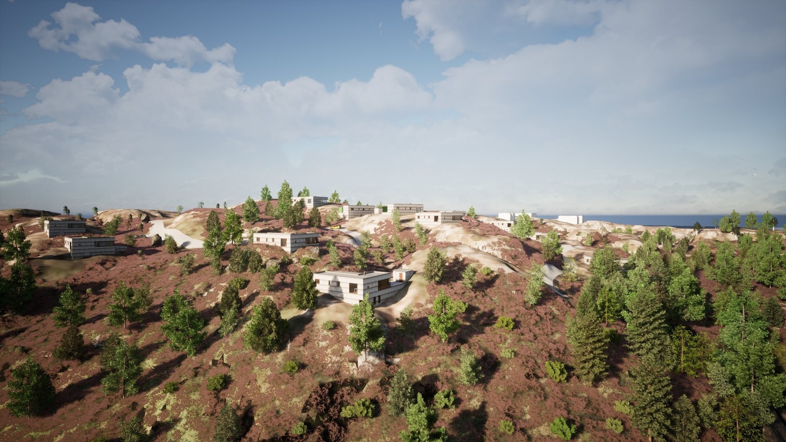 9 hytter av type Knaus i ymse storleikar.Illustrasjonfoto Galleribilde