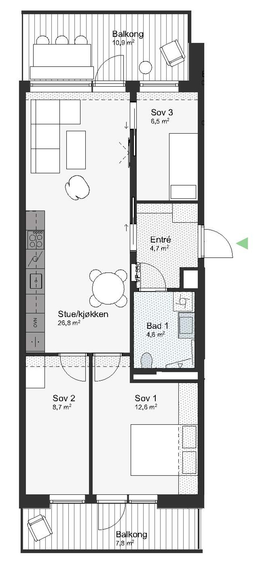 A71-1-710 Leilighet 1-710 Galleribilde