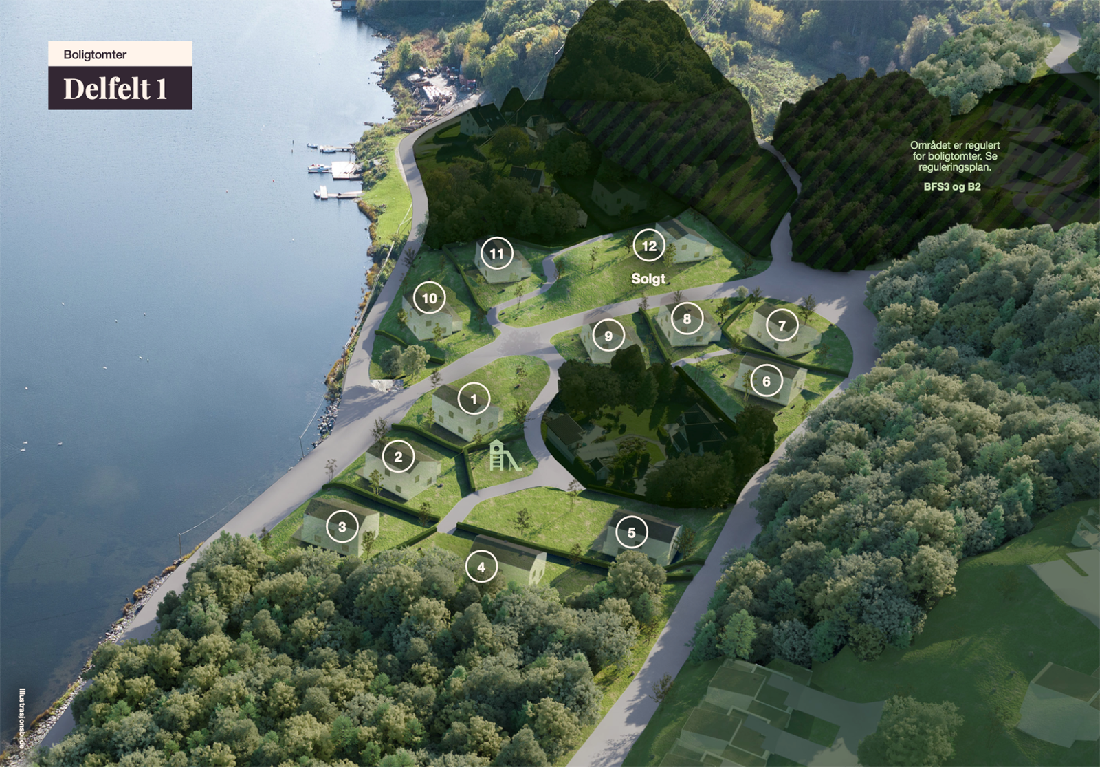 Tomt 5 ligger i delfelt 1 som nå er opparbeidet og klart for oppføring av boliger. Se også www.landebukta.no Galleribilde