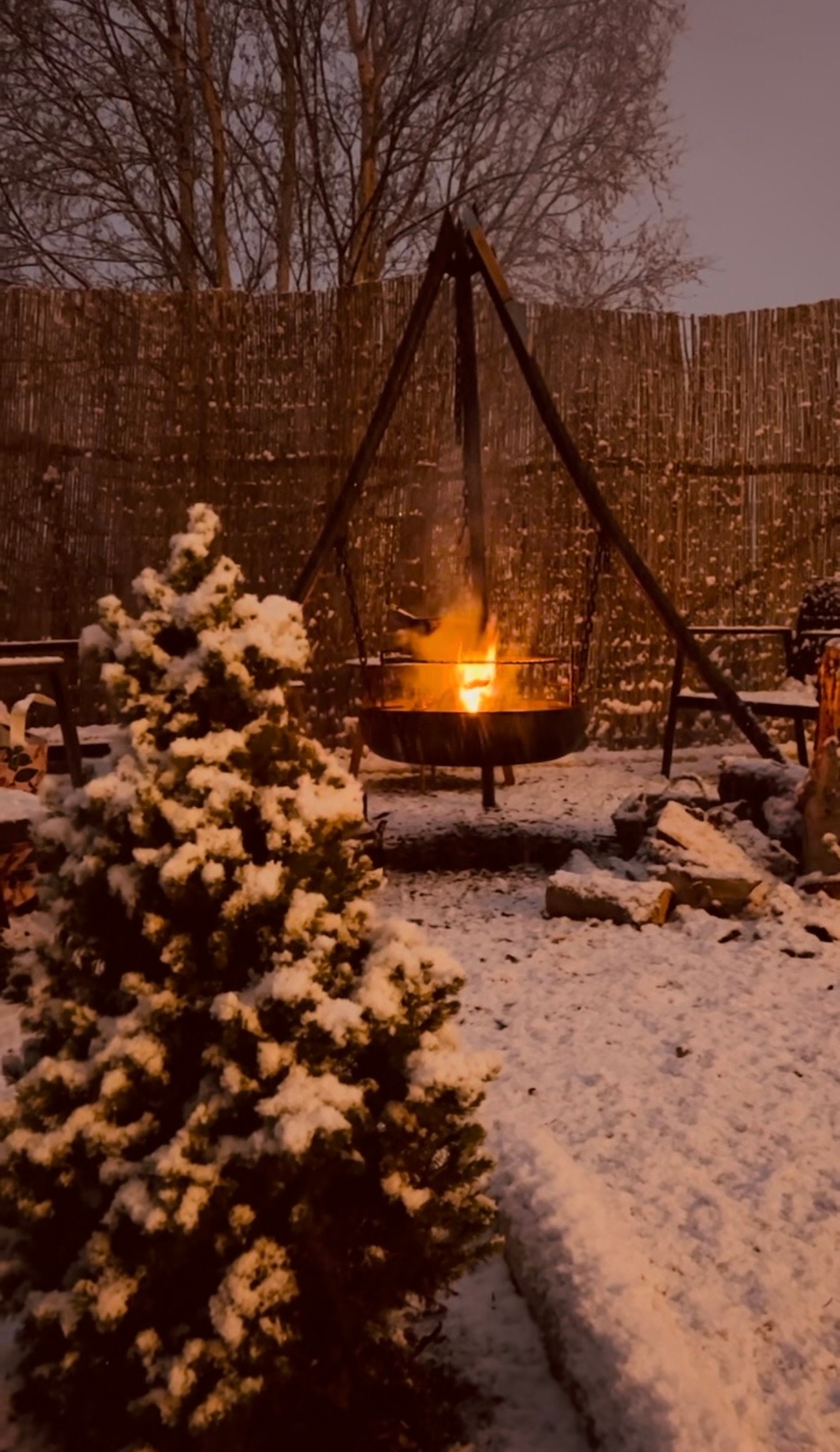Bålplass vinter Galleribilde