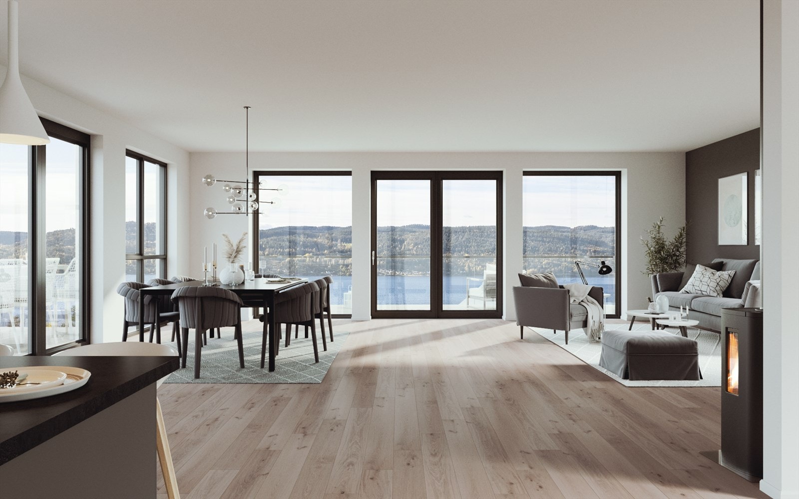 Fra stuen i 1 etg. er det flott panorama fjordutsikt ( Illustrasjonsfoto. Noe avvik vil forekomme) Galleribilde