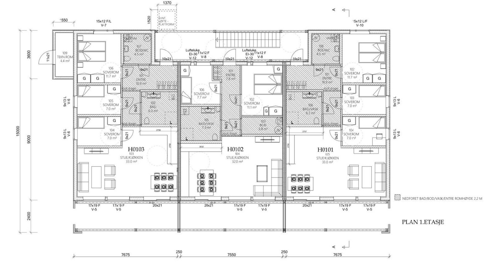 Byggetegninger første etasje. Galleribilde