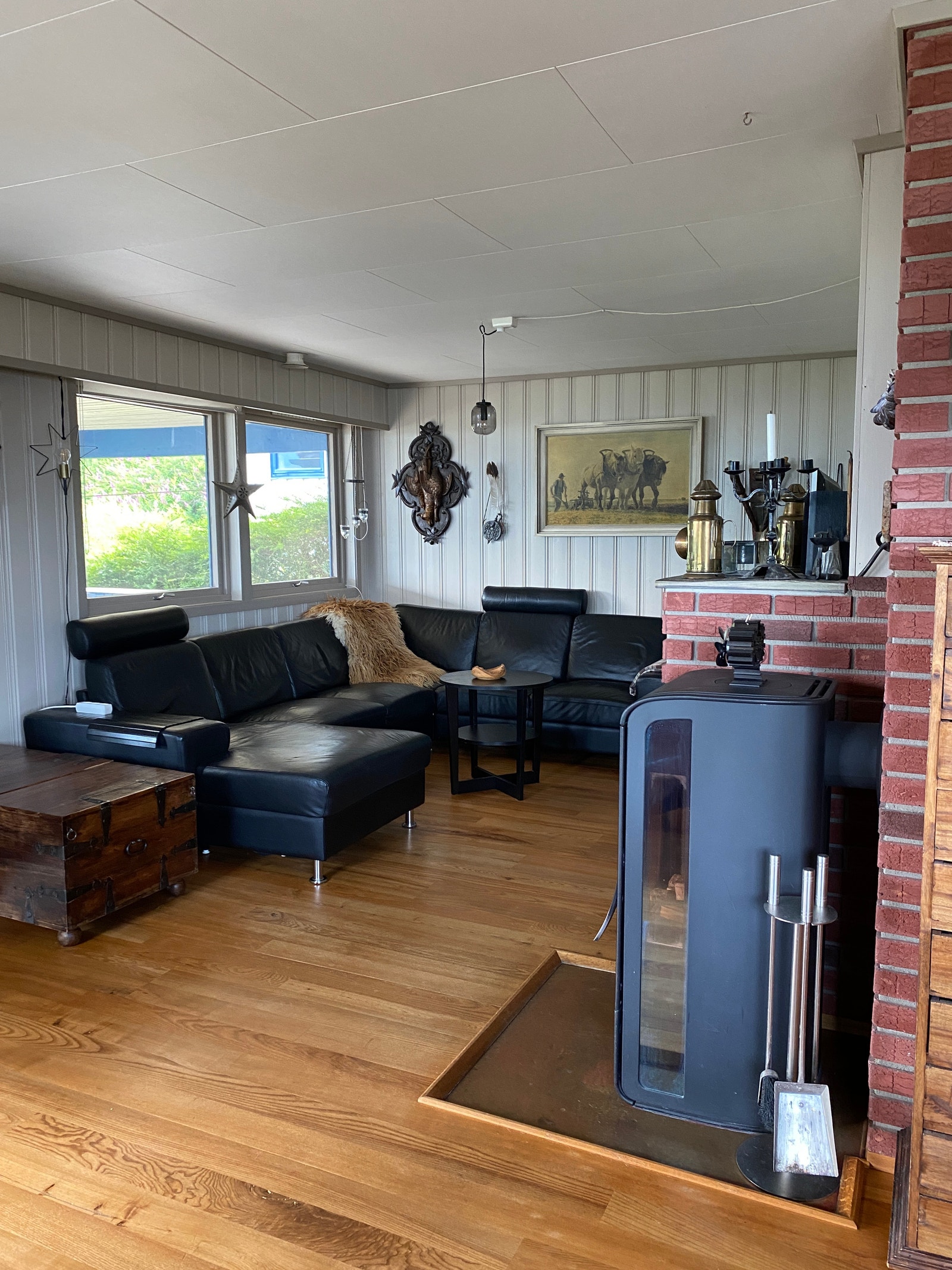 Stue med peis Galleribilde