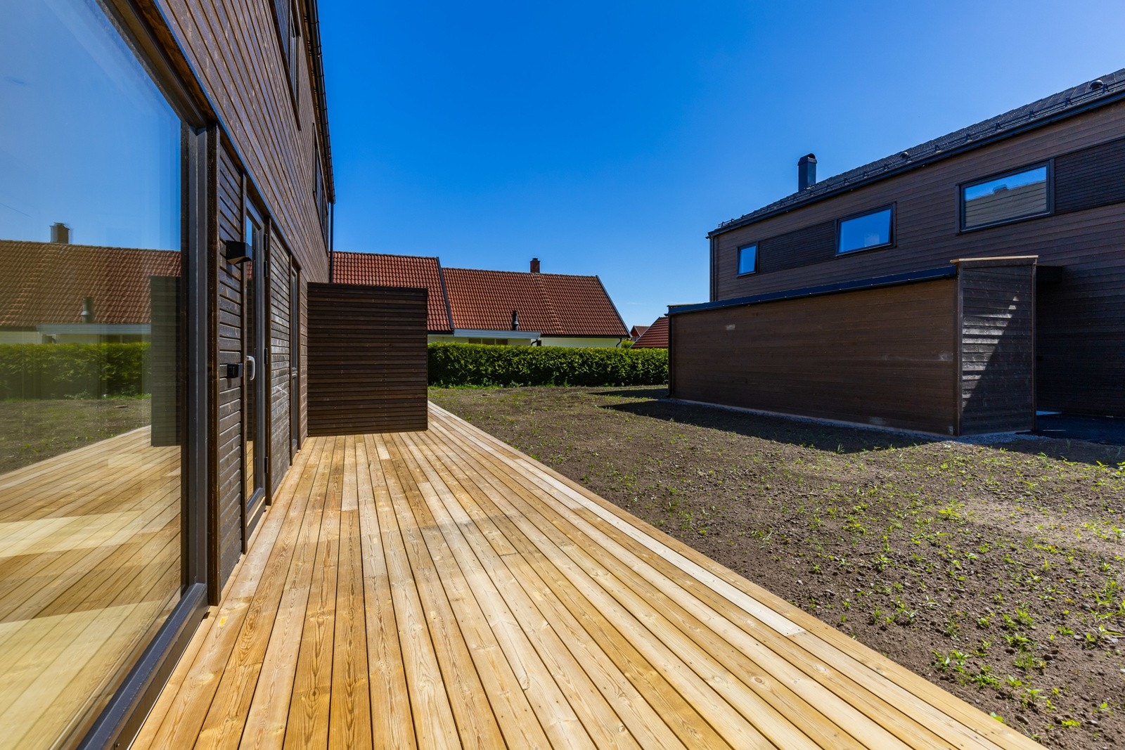 Uteområdene vil ha rikelig med boltreplass for både store og små, og flere muligheter for fine, felles samlingsplasser. Galleribilde