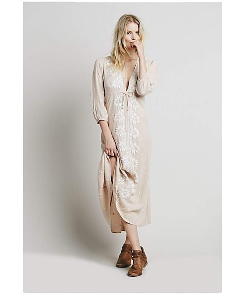 Free People Embroidered Fable Midi Dress FINN torget