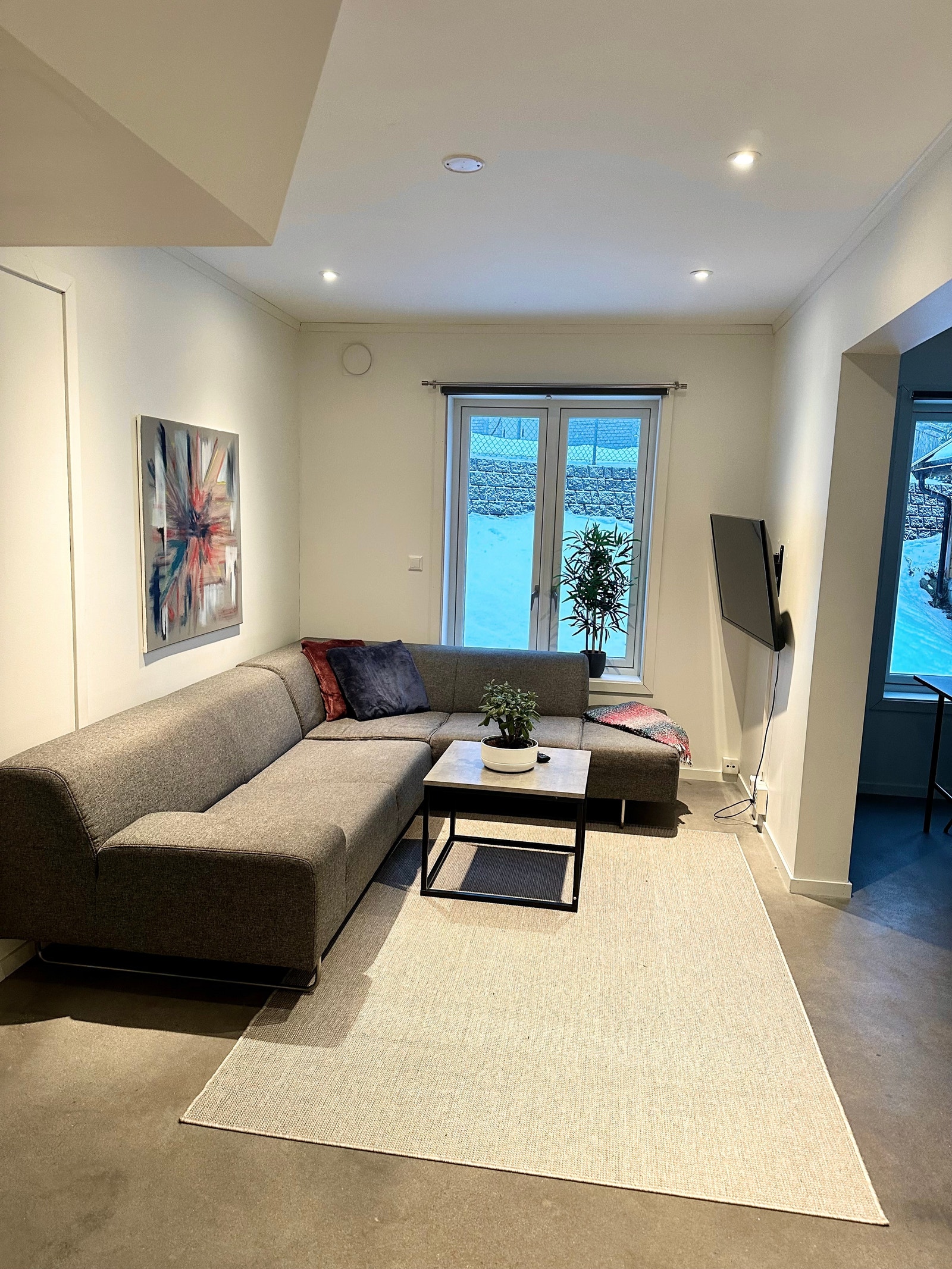 Salong med hjørnesofa. Galleribilde