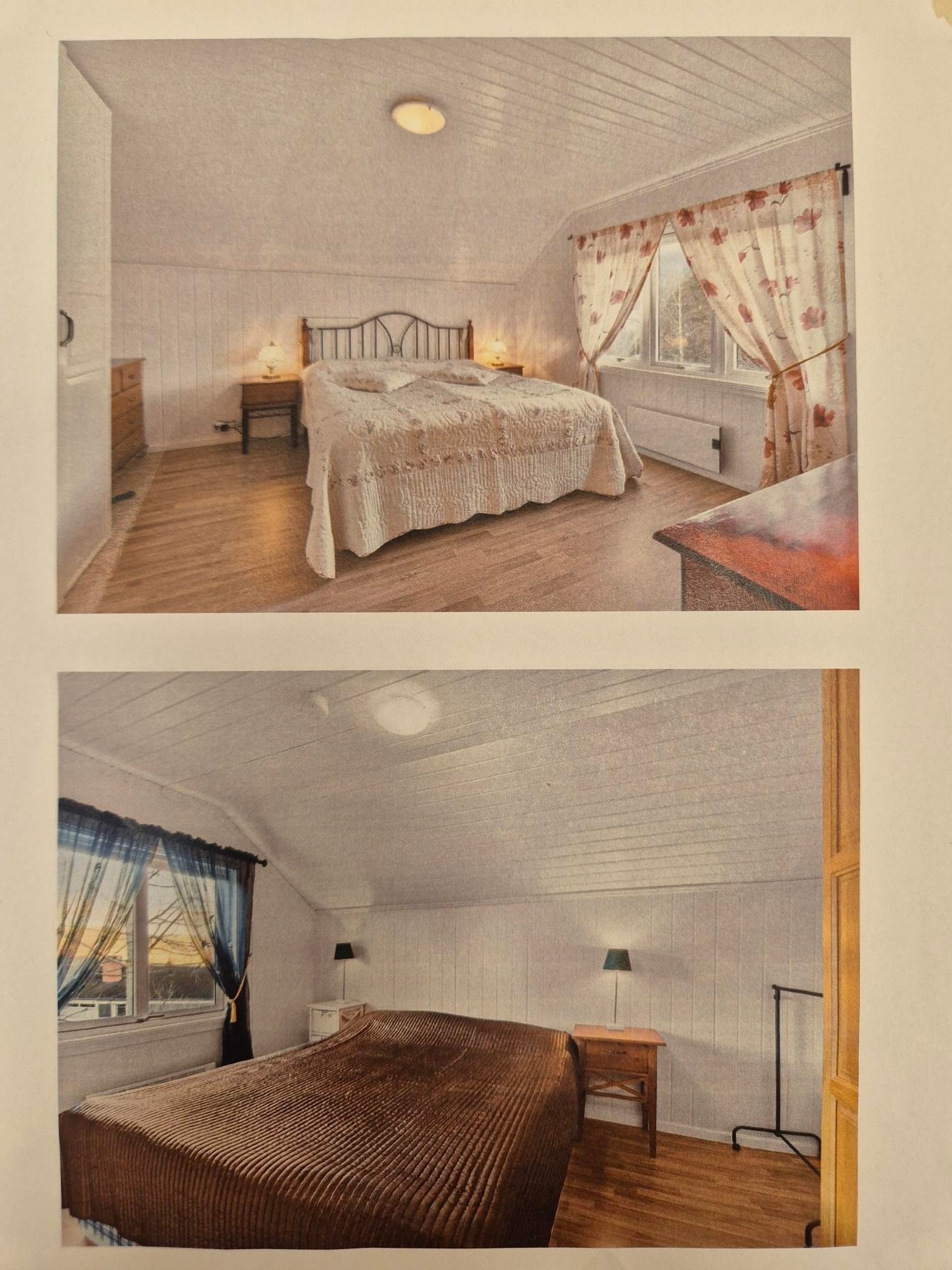 Bilder fra tidligere salgsoppgave for å illustrere. Huset er pr. i dag ikke møblert og klart til innflytting.
Soverom 2. etasje Galleribilde