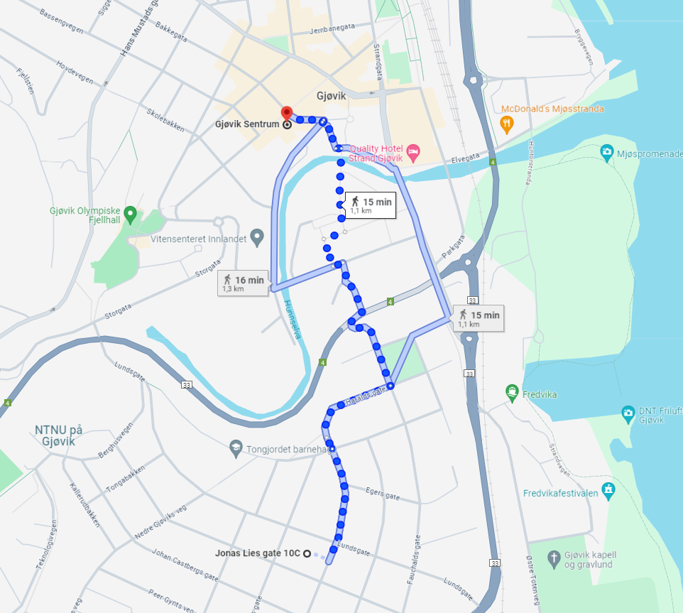 Gåavstand til sentrum og alt Gjøvik har å by på Galleribilde