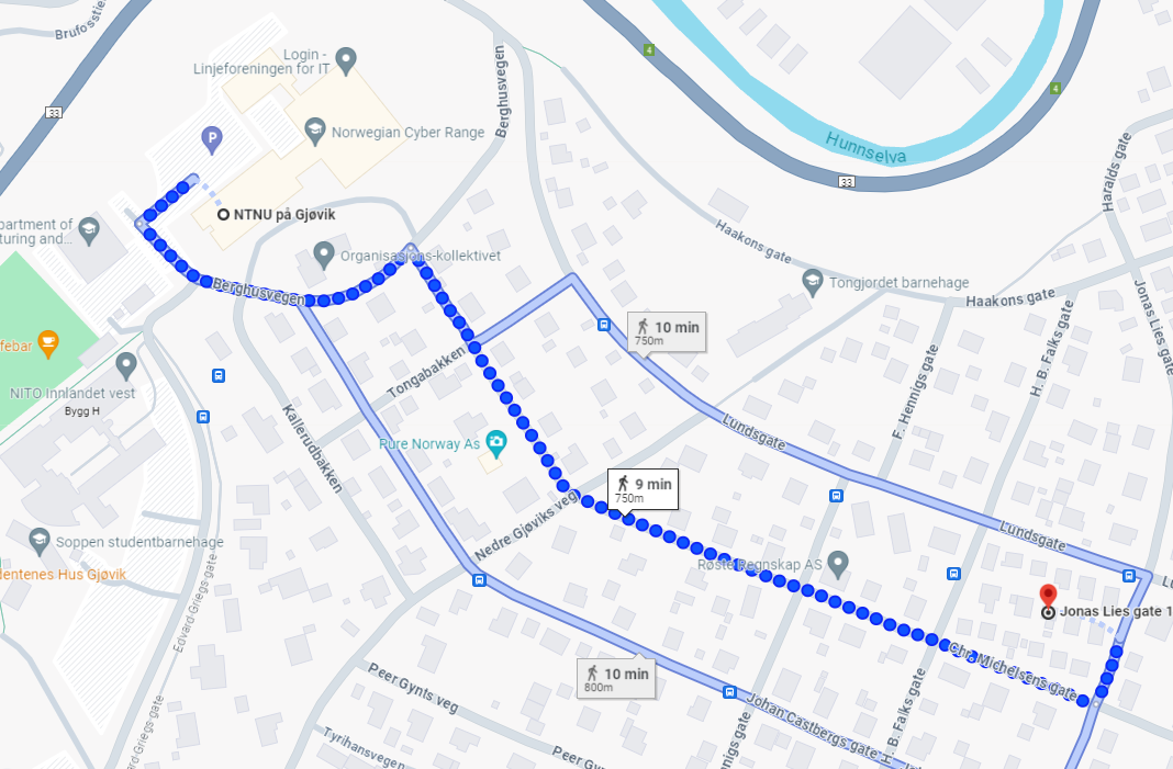 Gåavstand til NTNU Galleribilde