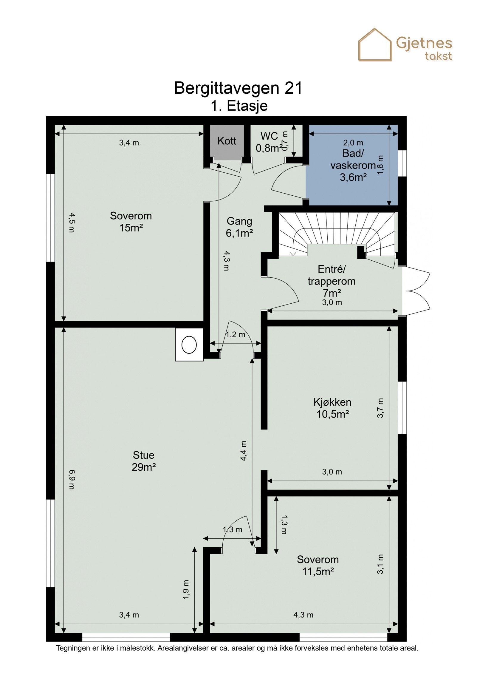 Plantegning 1. etasje Galleribilde
