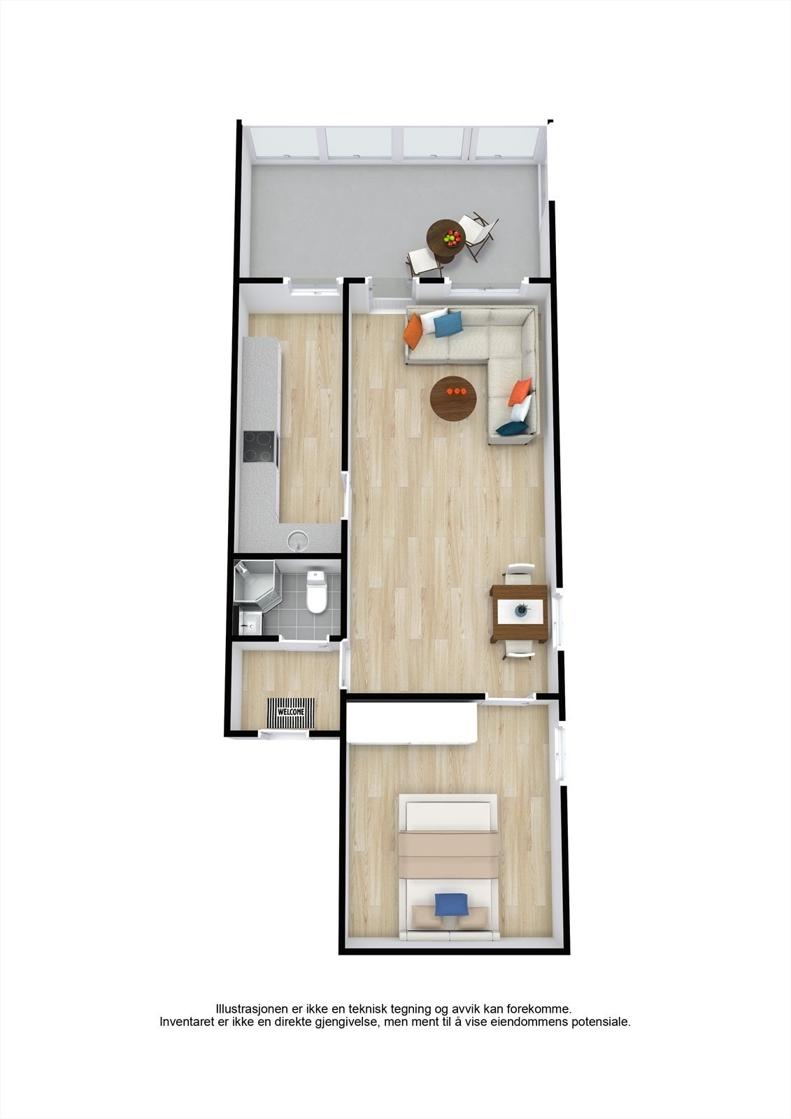 Haldenveien 2 - 3D Floor Plan Galleribilde