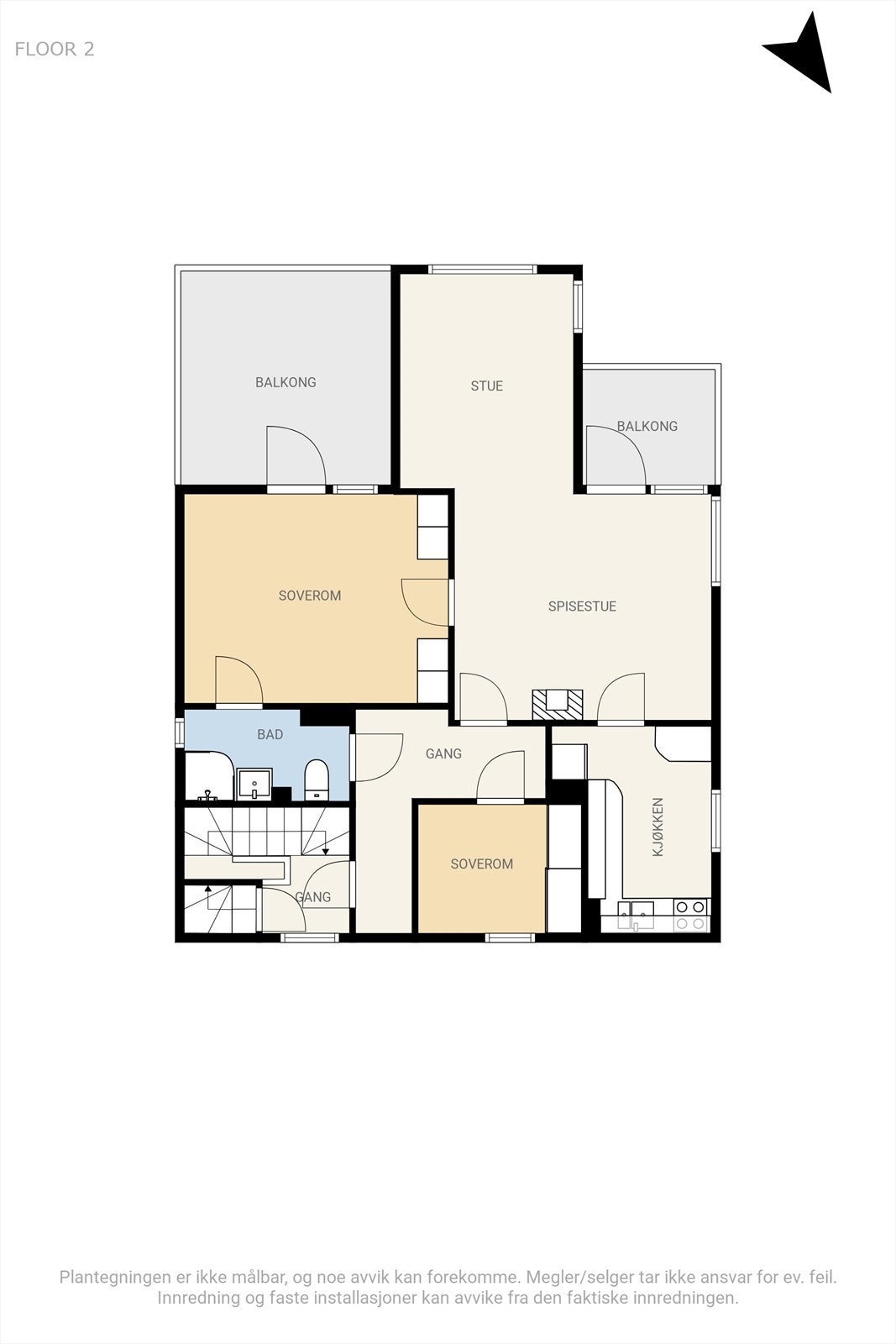 Plantegning 2. etasje Galleribilde