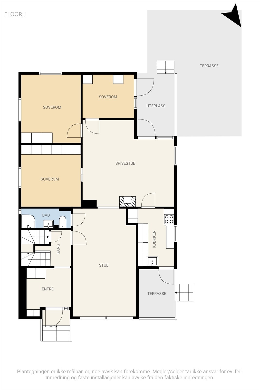 Plantegning 1. etasje Galleribilde