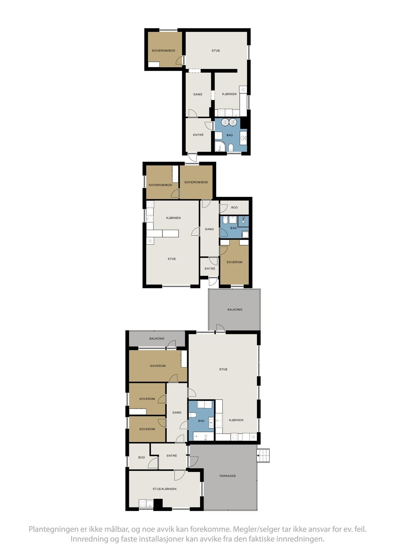 Planskisser over etasjene. Galleribilde