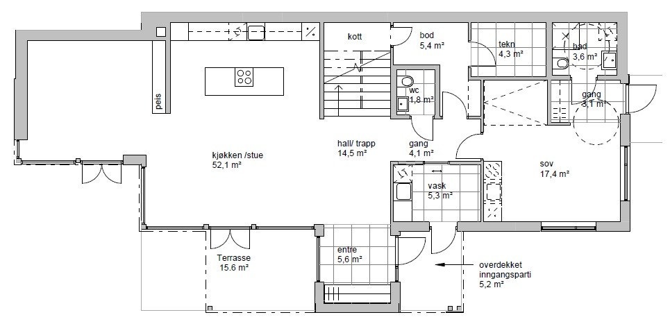 Plantegning 1.etasje Galleribilde