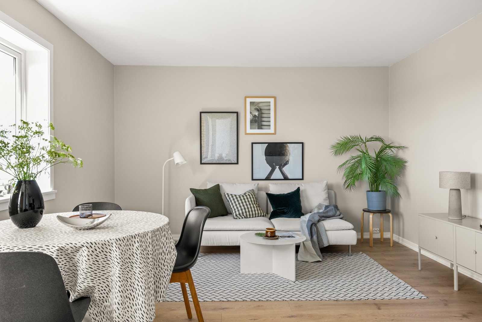 God og moderne standard med pen enstavs laminat på gulv og glatte overflater malt i en innbydende farge. Galleribilde