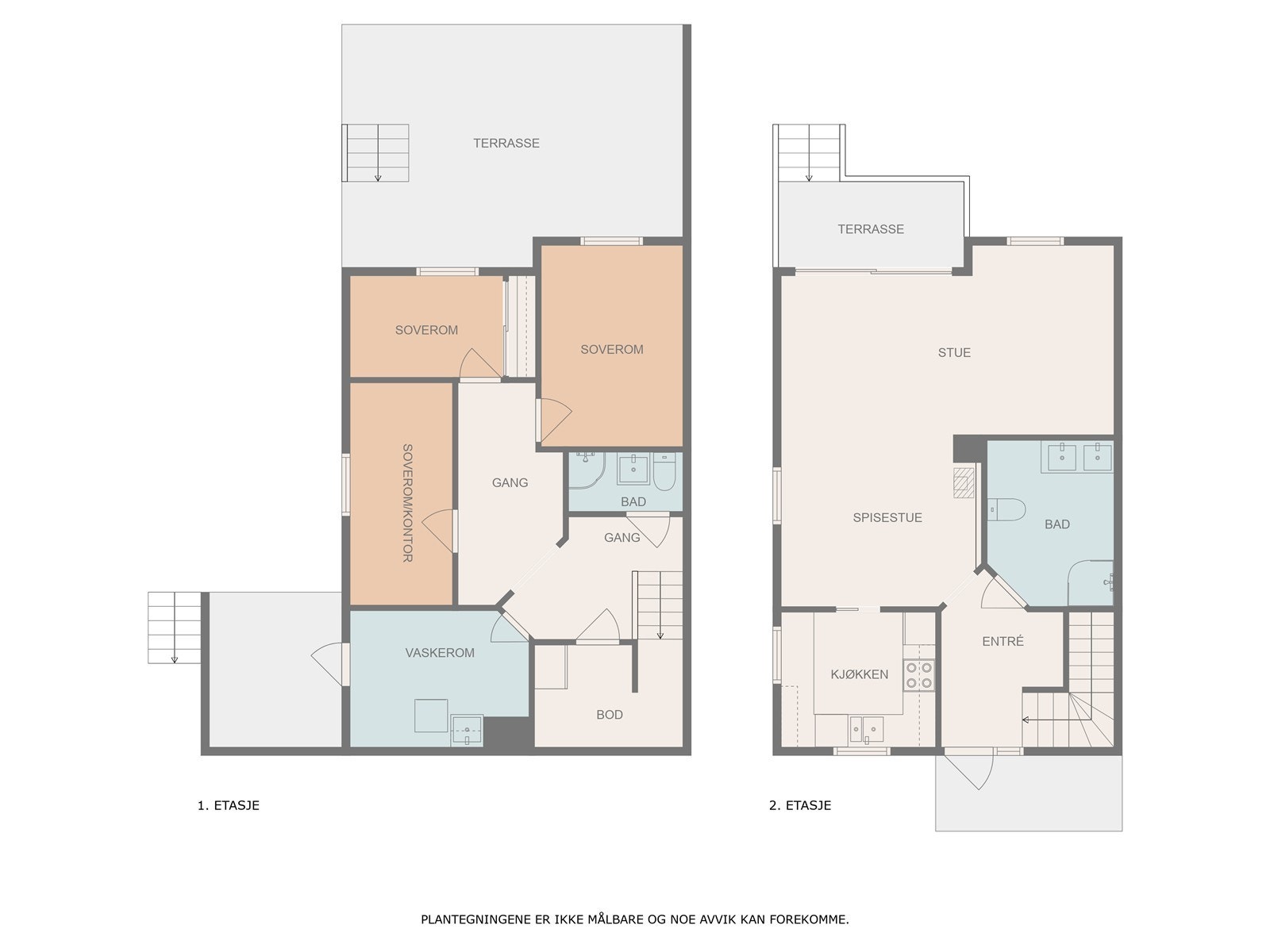 Plantegning av begge etasjer. Galleribilde