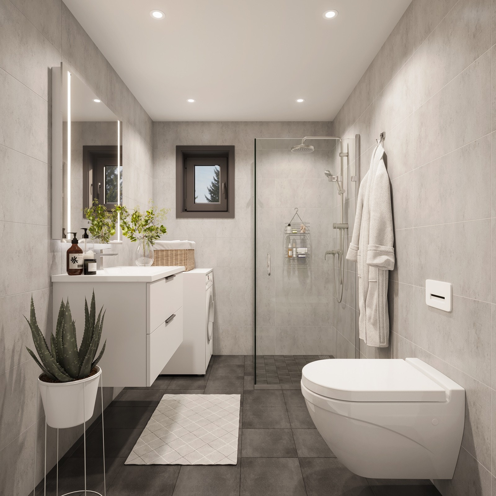 Illustrasjon av bad i 2.etg. Galleribilde