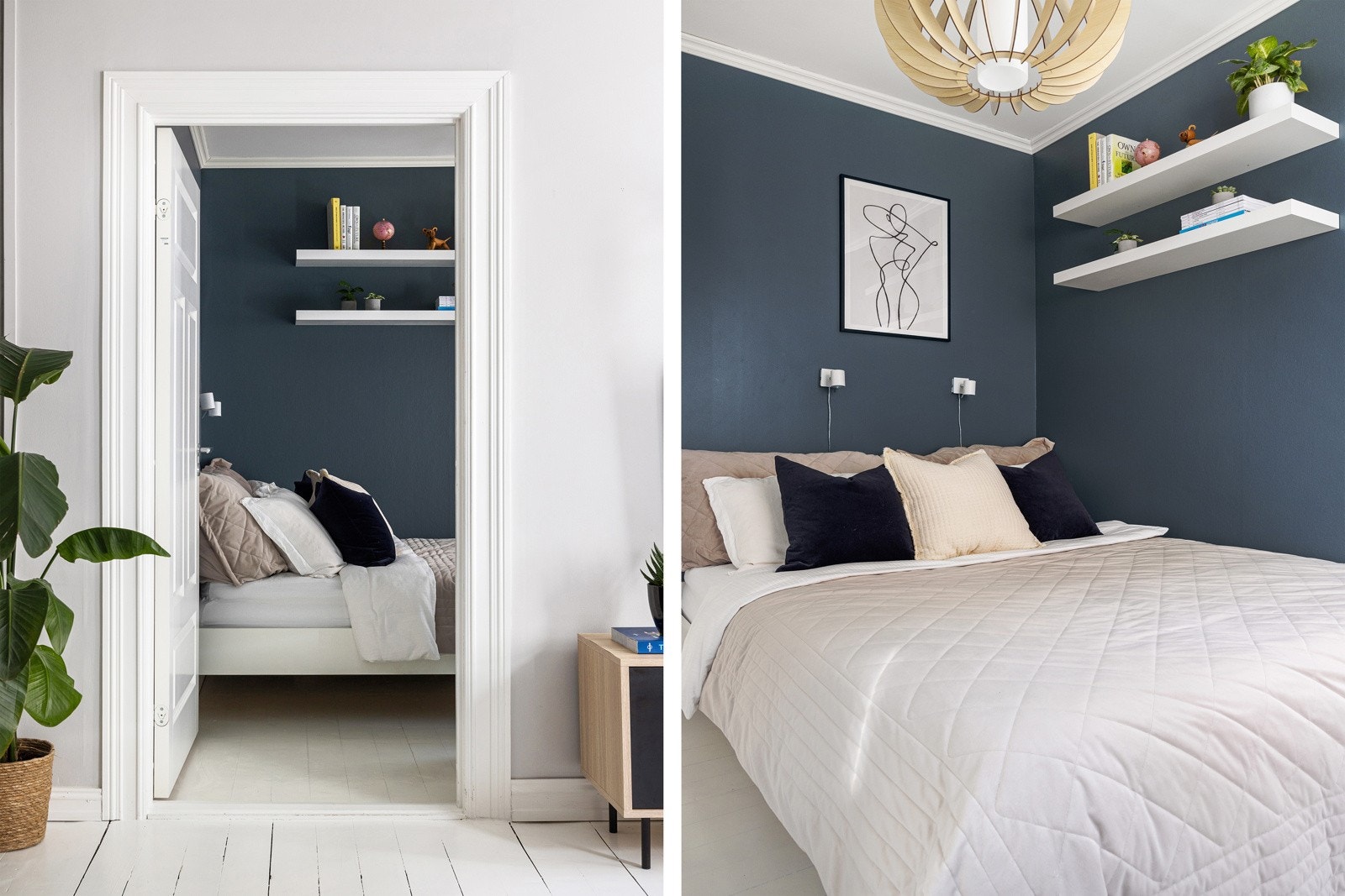 Soverommet ligger mot stille gatetun og har god garderobeplass (vegg mot stuen). Galleribilde