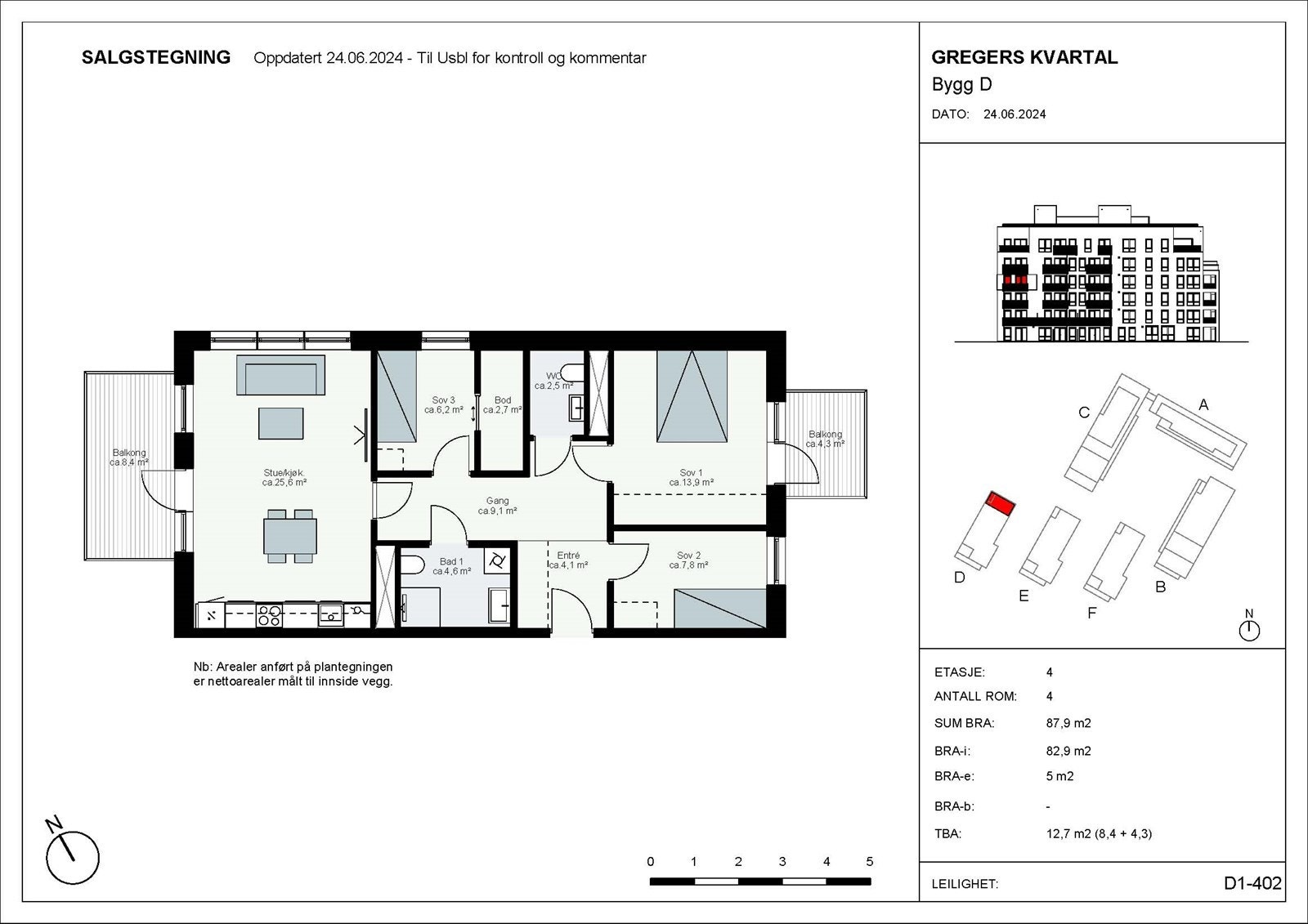 Planløsning leilighet D1-402 Galleribilde