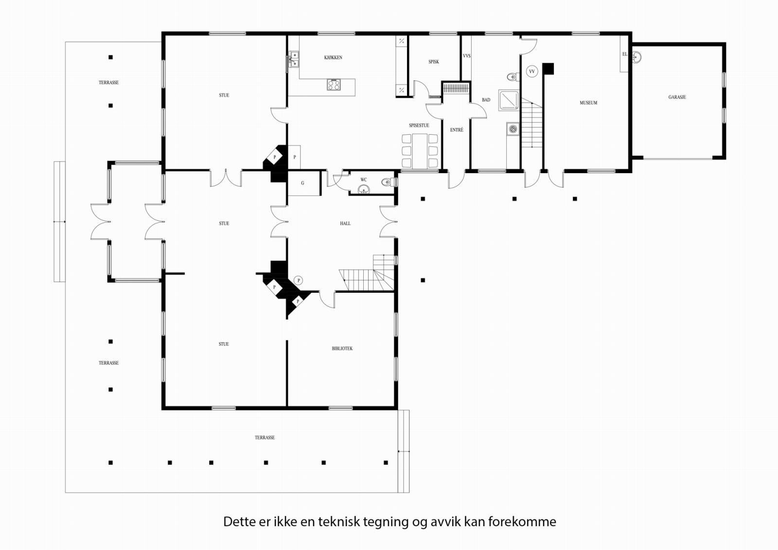 Plan 1. etasje våningshus Galleribilde