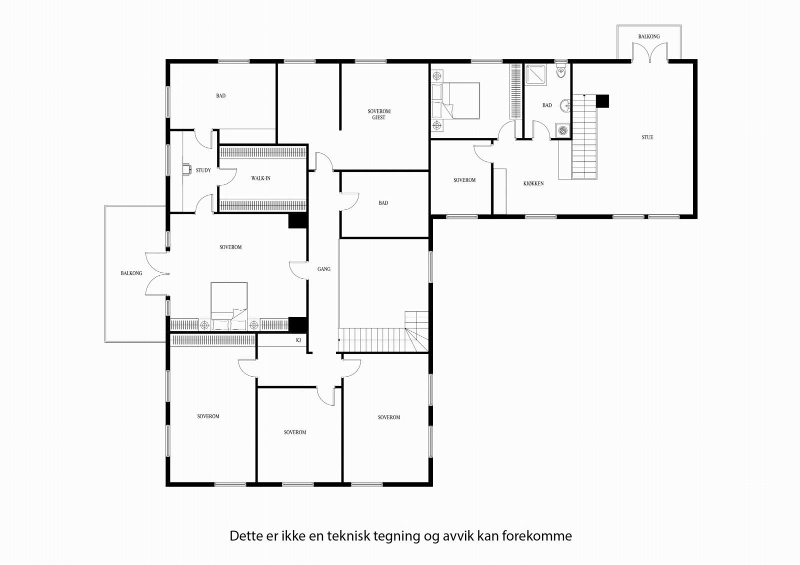 Plan 2. etasje våningshus Galleribilde