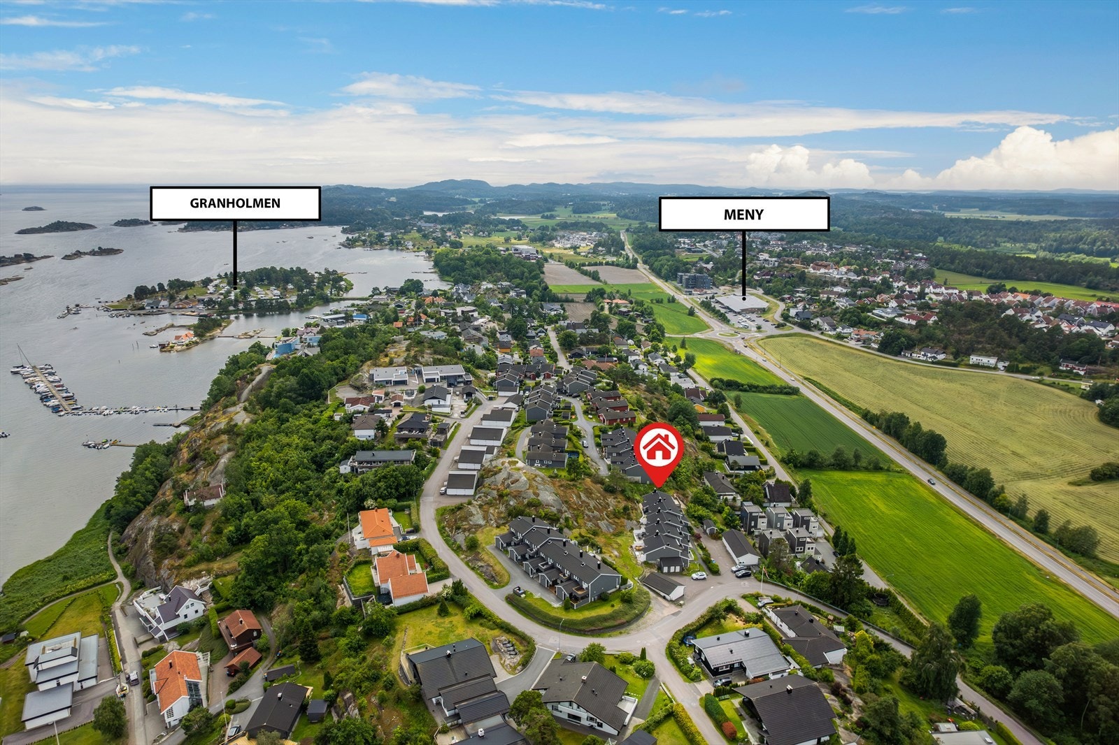 Kort vei til badeplasser ved Sandefjordsfjorden Galleribilde