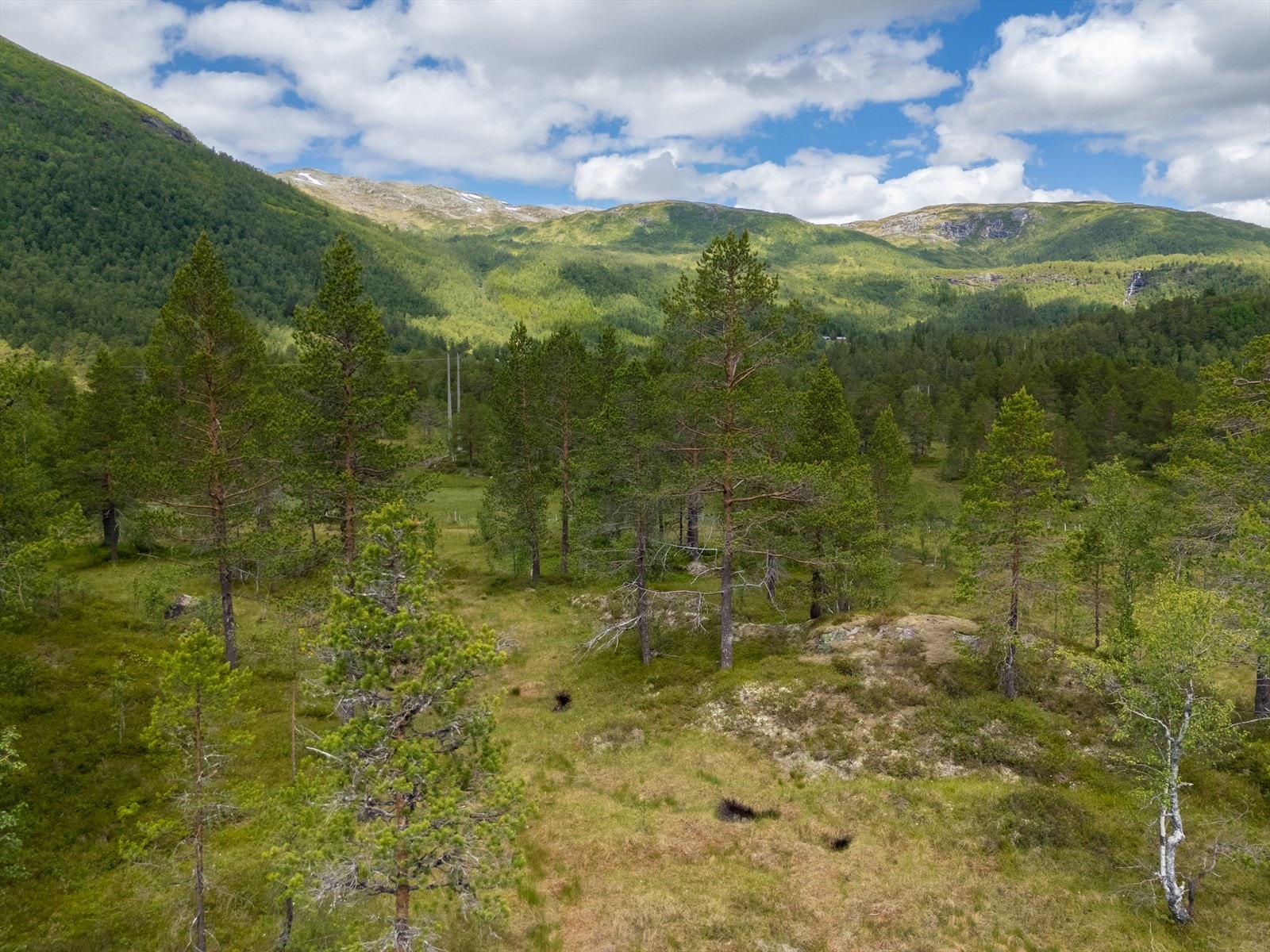 Fra tomten har man flott utsikt over nærliggende fjell og natur fra alle kanter. Galleribilde