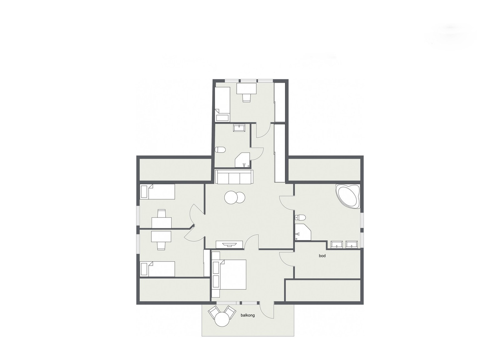 Planskisse for andre etasje. Detaljer kan avvike. Galleribilde