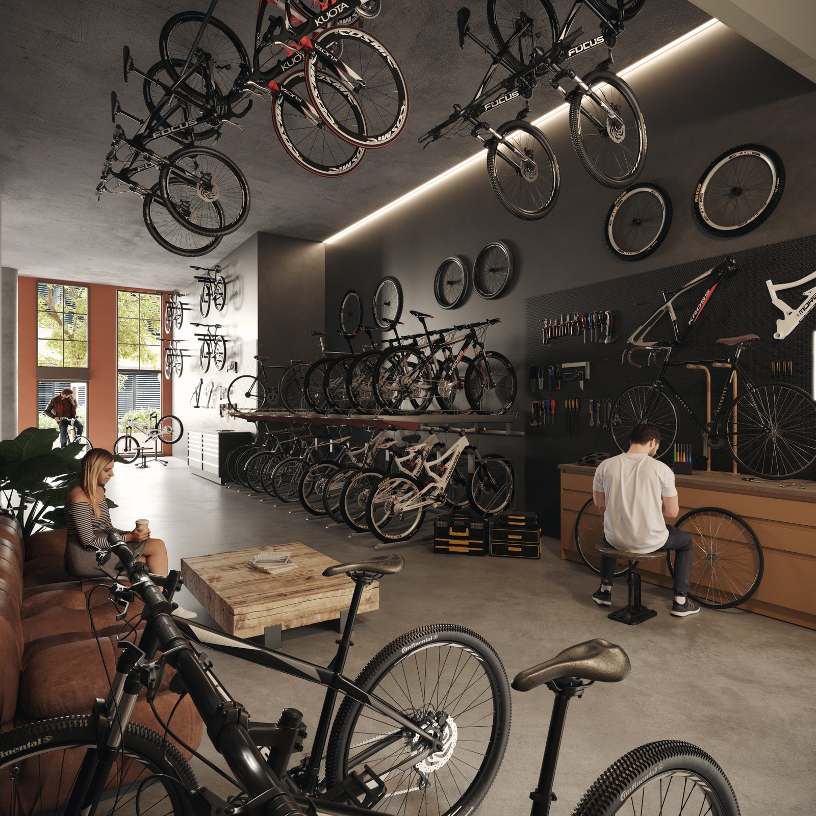 Sykkelbutikk som kan ta service på sykkelen din mens du er på jobb? Galleribilde