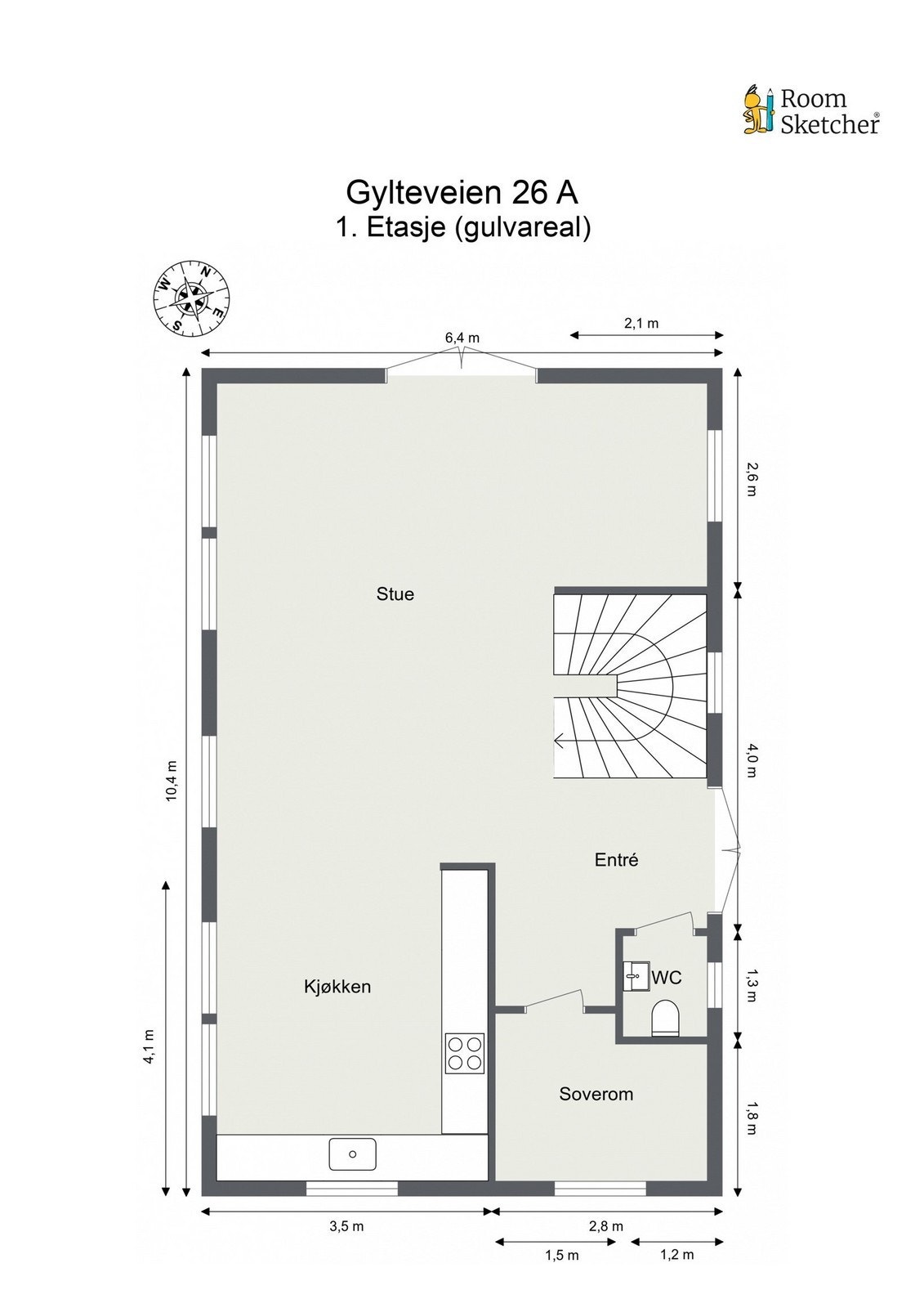 Plantegning 1. etg. Galleribilde