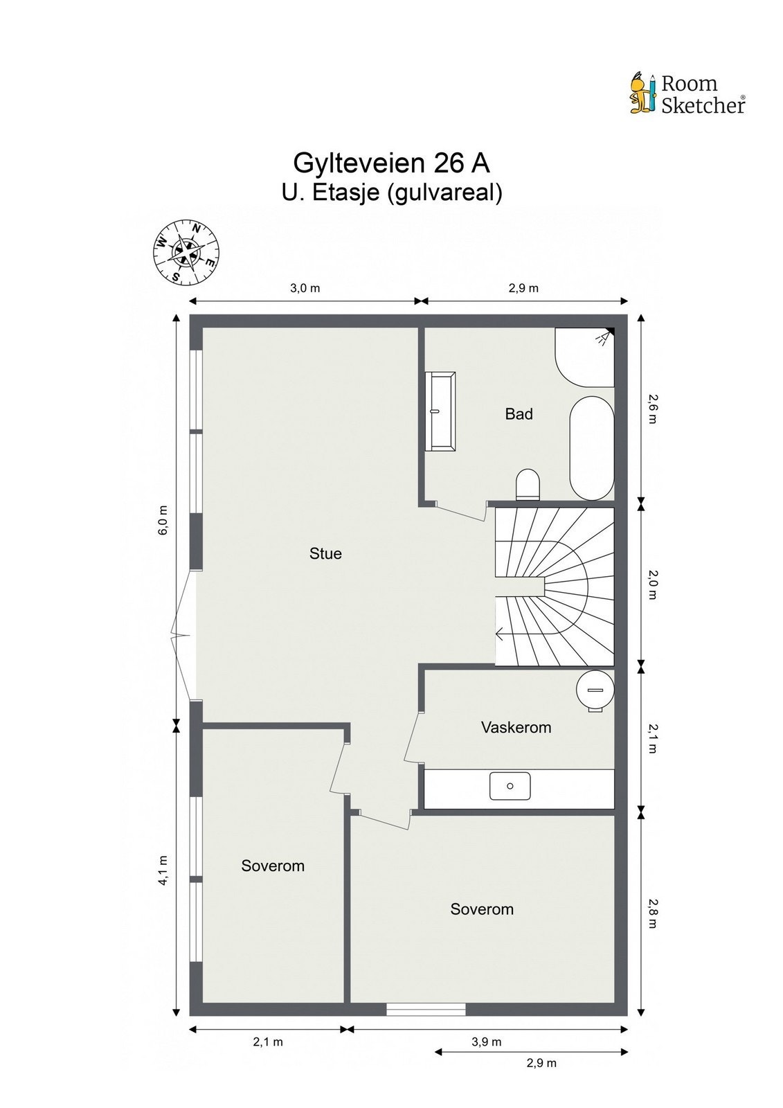 Plantegning underetasje Galleribilde