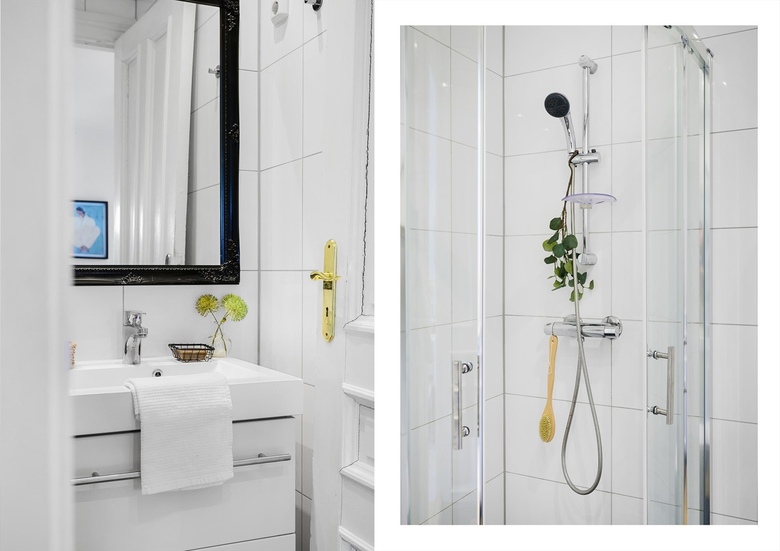 Pent helfliset baderom med varmekabler i gulv. Galleribilde