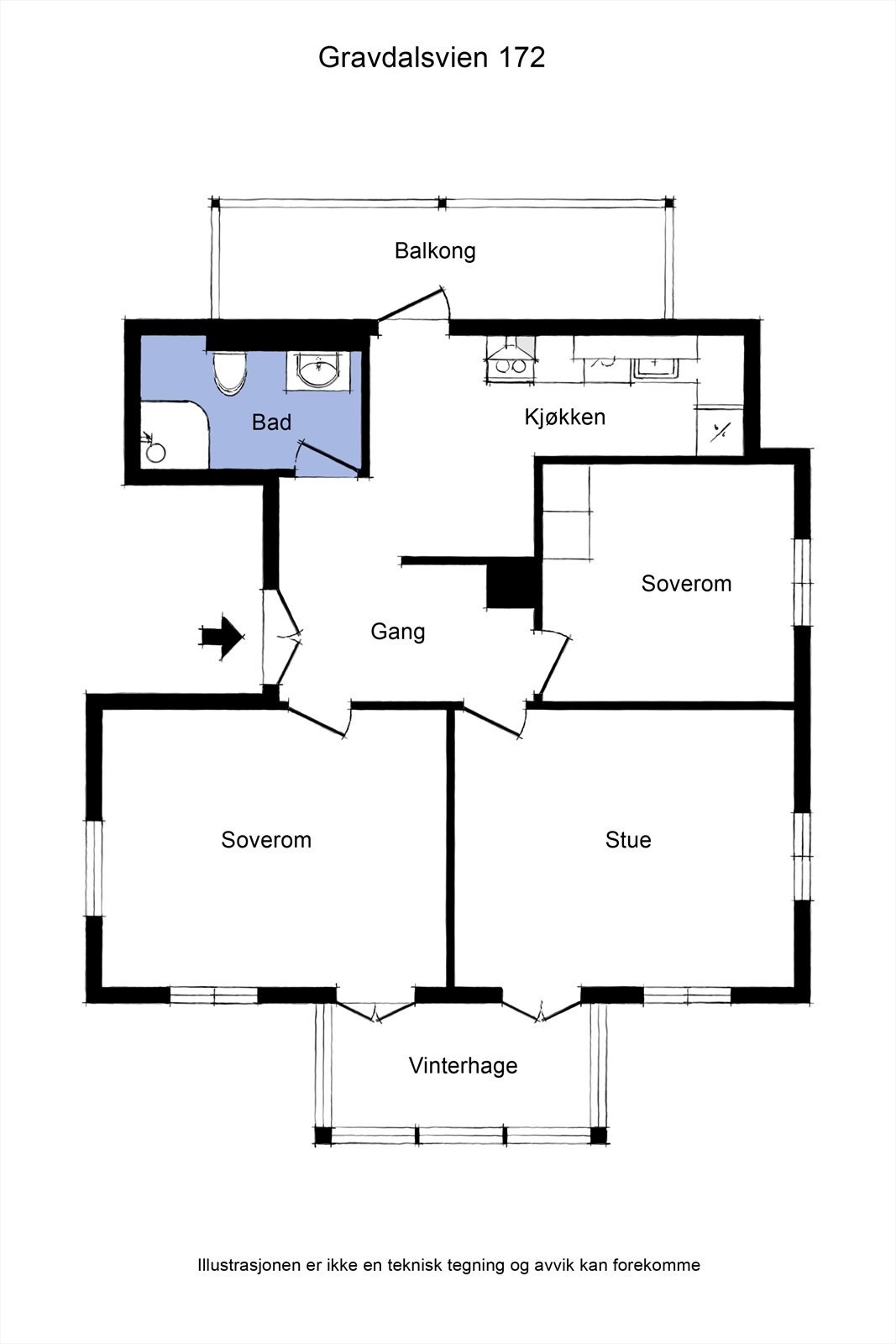 Plantegning av leiligheten. Galleribilde